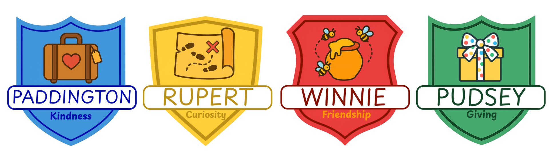 Winnie, Pudsey, Rupert and Paddington House